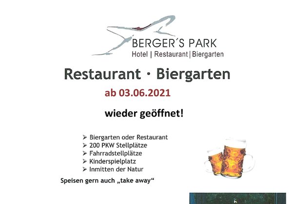 Berger's Park Restaurant und Biergarten wieder geöffnet